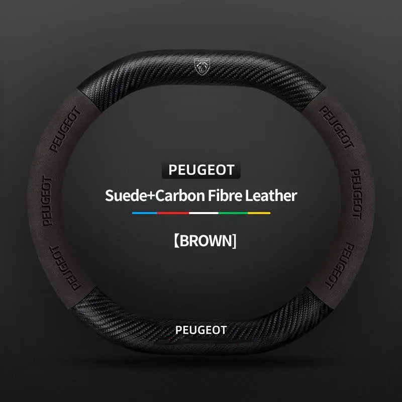 Peugeot 3008 4008 5008 208 2008 Suede Leather Steering Wheel Cover