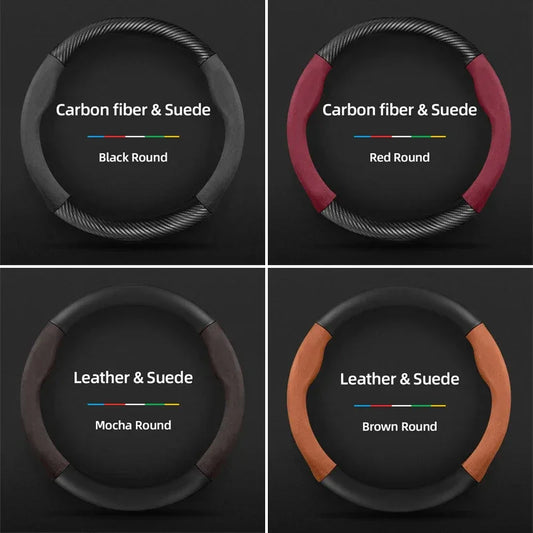 Maserati Suede Carbon Fiber Leather Steering Wheel Cover