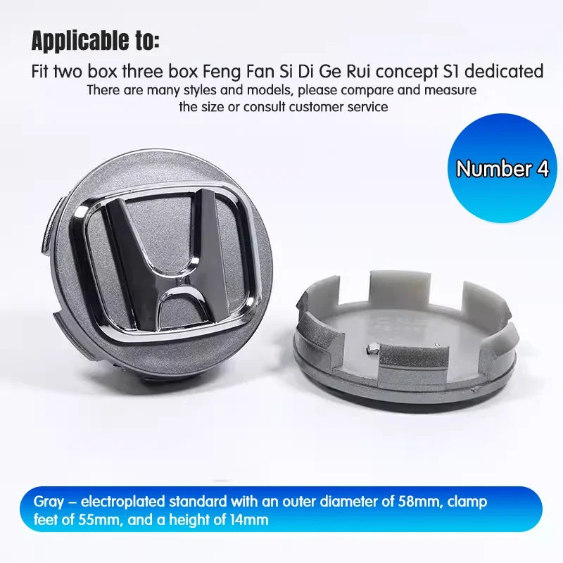 4Pcs Honda Wheel Center Hub Caps 69mm 62mm 58mm