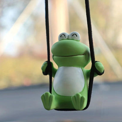 Swinging Frog Car Pendant - Gypsum Fragrance Rearview Mirror Ornament