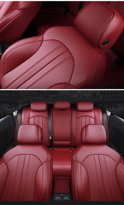 Custom-Fit Leather Car Seat Covers for Audi A3, A4, A6, Q3, Q5, Q7, A7 & TT – Full 5-Seat Set