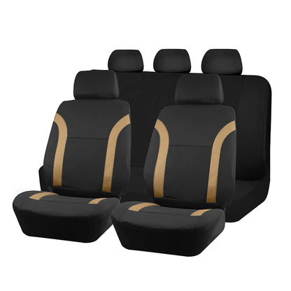Car Seat Covers – Universal Breathable Air Mesh & Polyester Fabric - Black 2 front seat