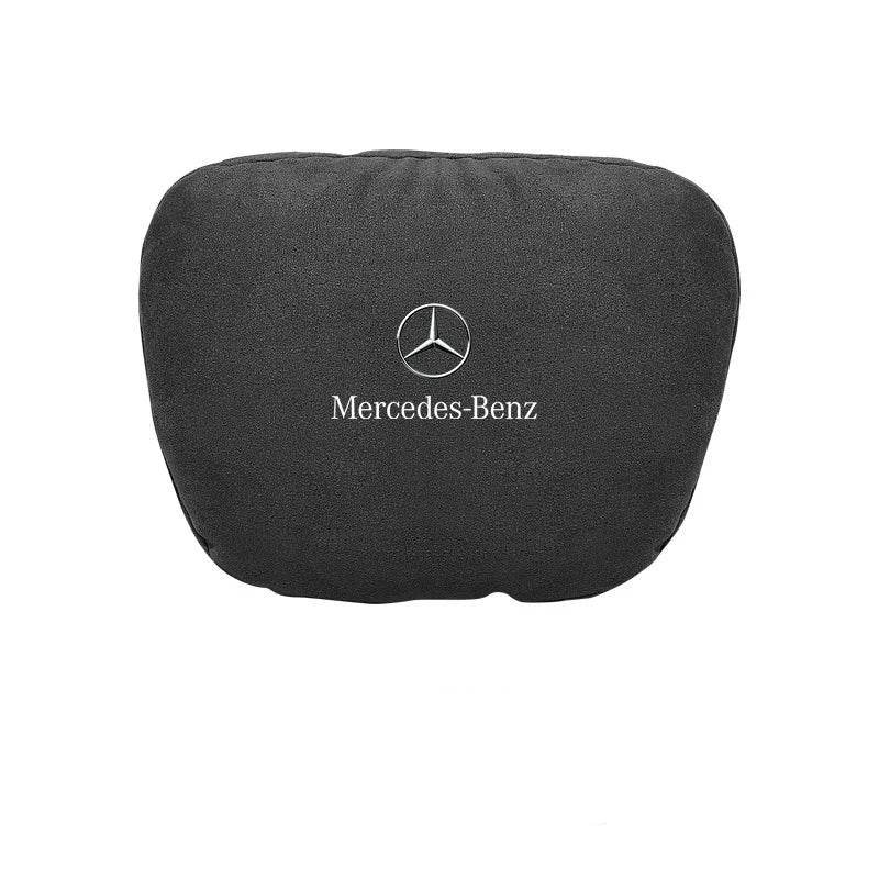 Mercedes Benz Neck Pillow & Lumbar Support Cushion | For A B C E S V R-Class, CLA, GLA, GLB, GLC, GLE, SLK, A45, C43 - Cognac.