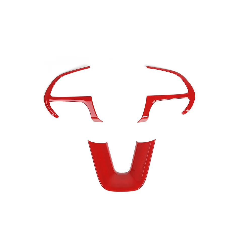 Dodge Carbon Fibre Steering Wheel Cover - Red