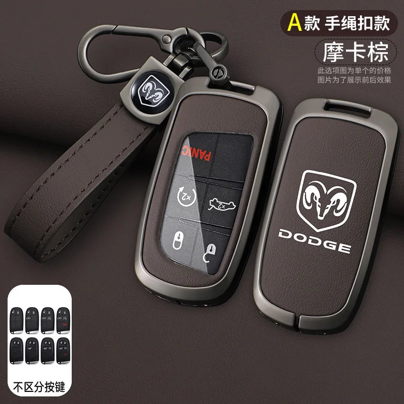 Dodge & RAM Leather Key Case - A-brown keyring