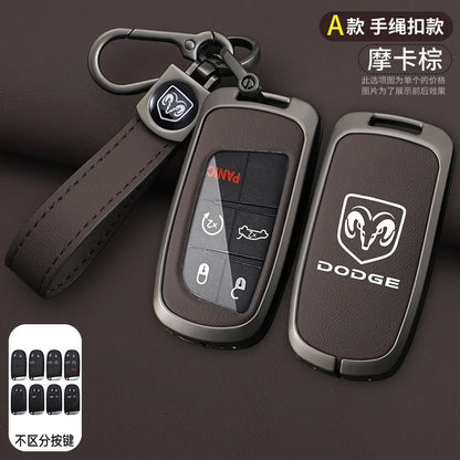 Dodge & RAM Leather Key Case - A-brown keyring