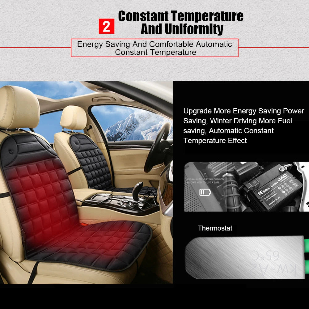 12V Electric Heated Car Seat Cushion – Winter Warm Universal Car & Home Pad - 1 pc