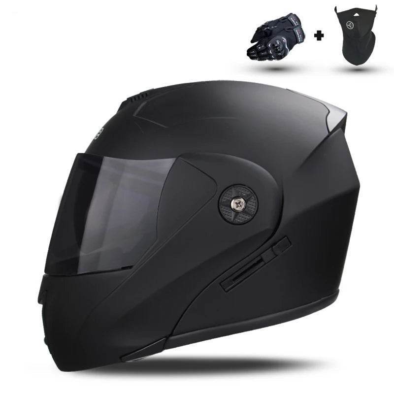 Modular Double Lens Flip-Up Motorcycle Helmet with Visor - 13 / S