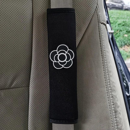 2pcs Flower Shoulder Pad Car Seat Belt Covers Interior Protection