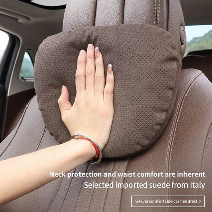 Nissan Patrol Headrest & Lumbar Waist Rest - Neck Support Pillow - Brown
