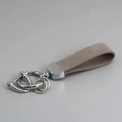 Custom Laser Engraved Suede Leather Keychain - Personalized Logo