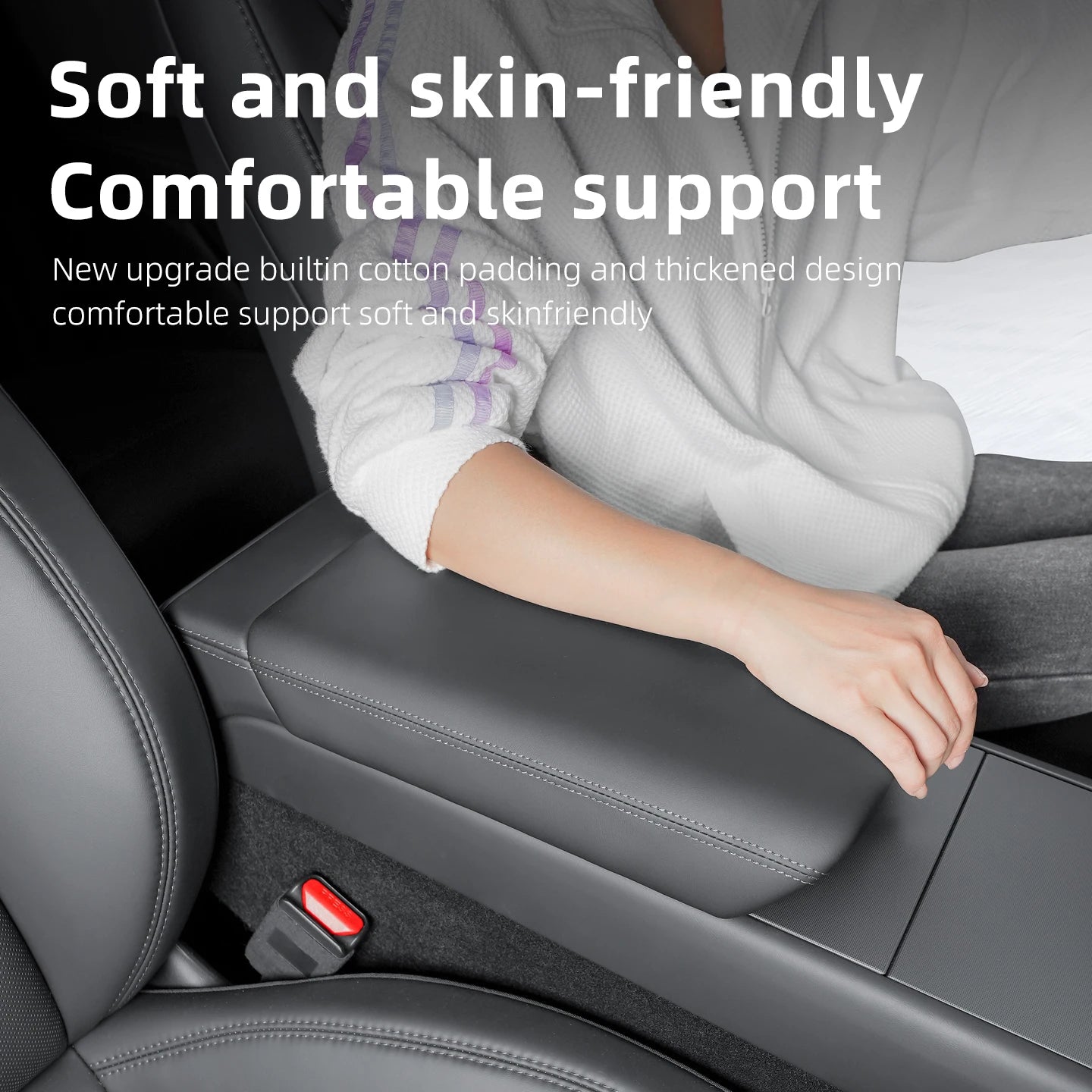 Armrest Box Cover for Tesla Model Y Juniper & Model 3 Highland – Soft Anti-Scratch Case