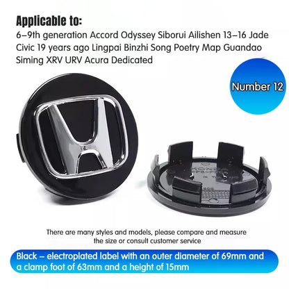 4Pcs Honda Wheel Center Hub Caps 69mm 62mm 58mm