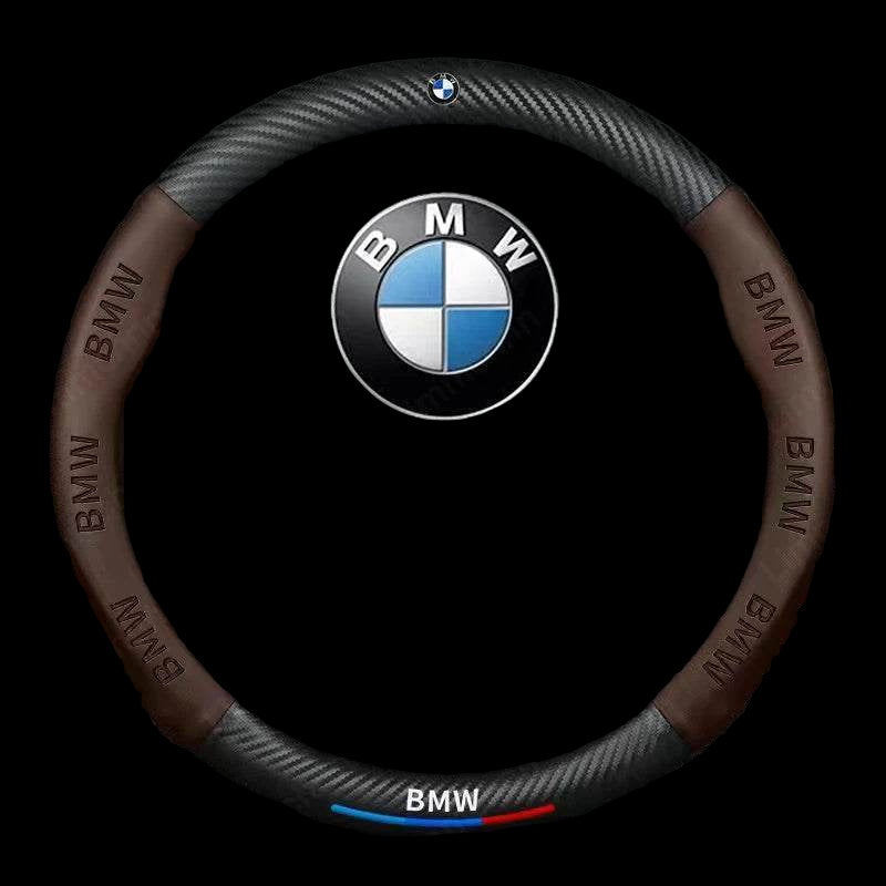 BMW 3D Carbon Fiber Leather Steering Wheel Cover | For G20 G30 G38 X1–X7 Series E90 E92 E93 320 3/5/7 Series - BMW Black