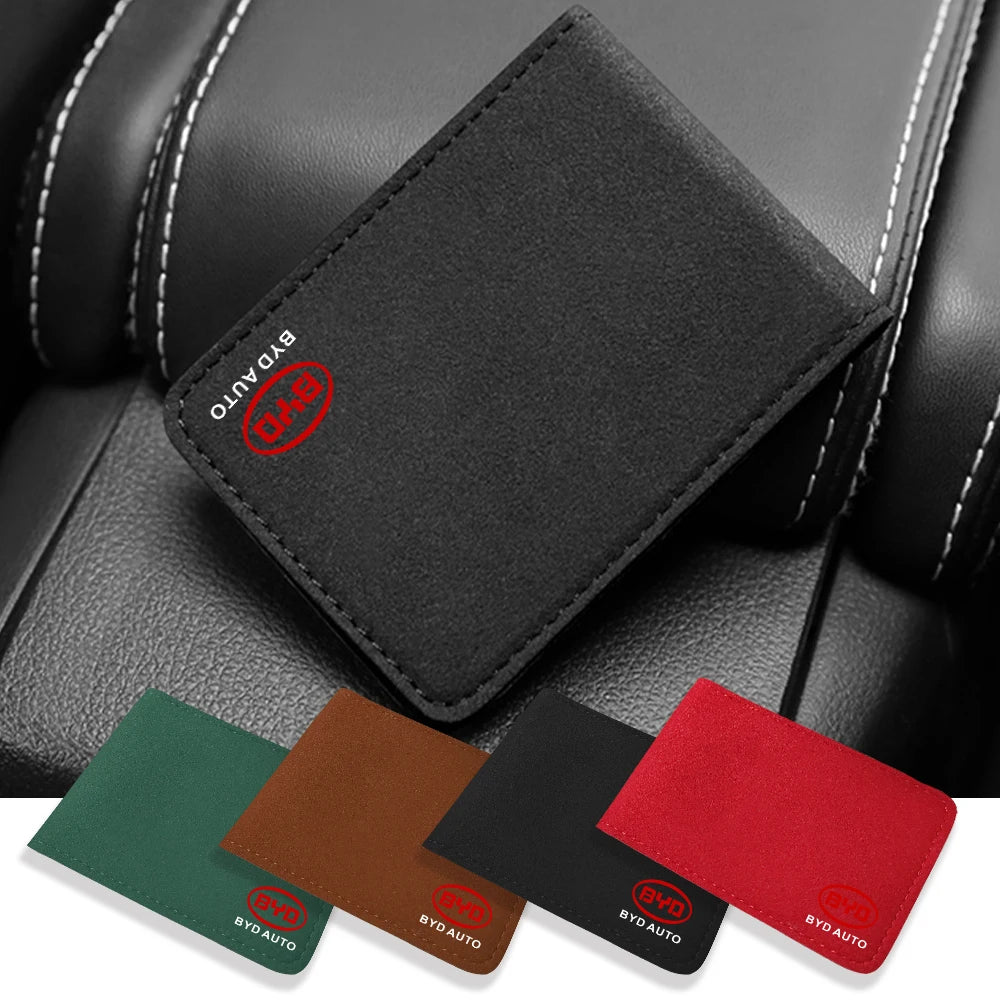 Suede-Style Driver Licence and Card Holder for BYD Models