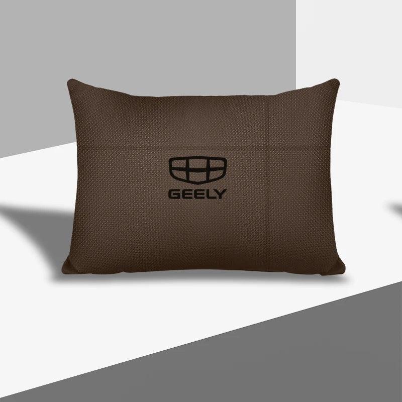 Geely Car Headrest & Lumbar Support Pillow - Waist brown