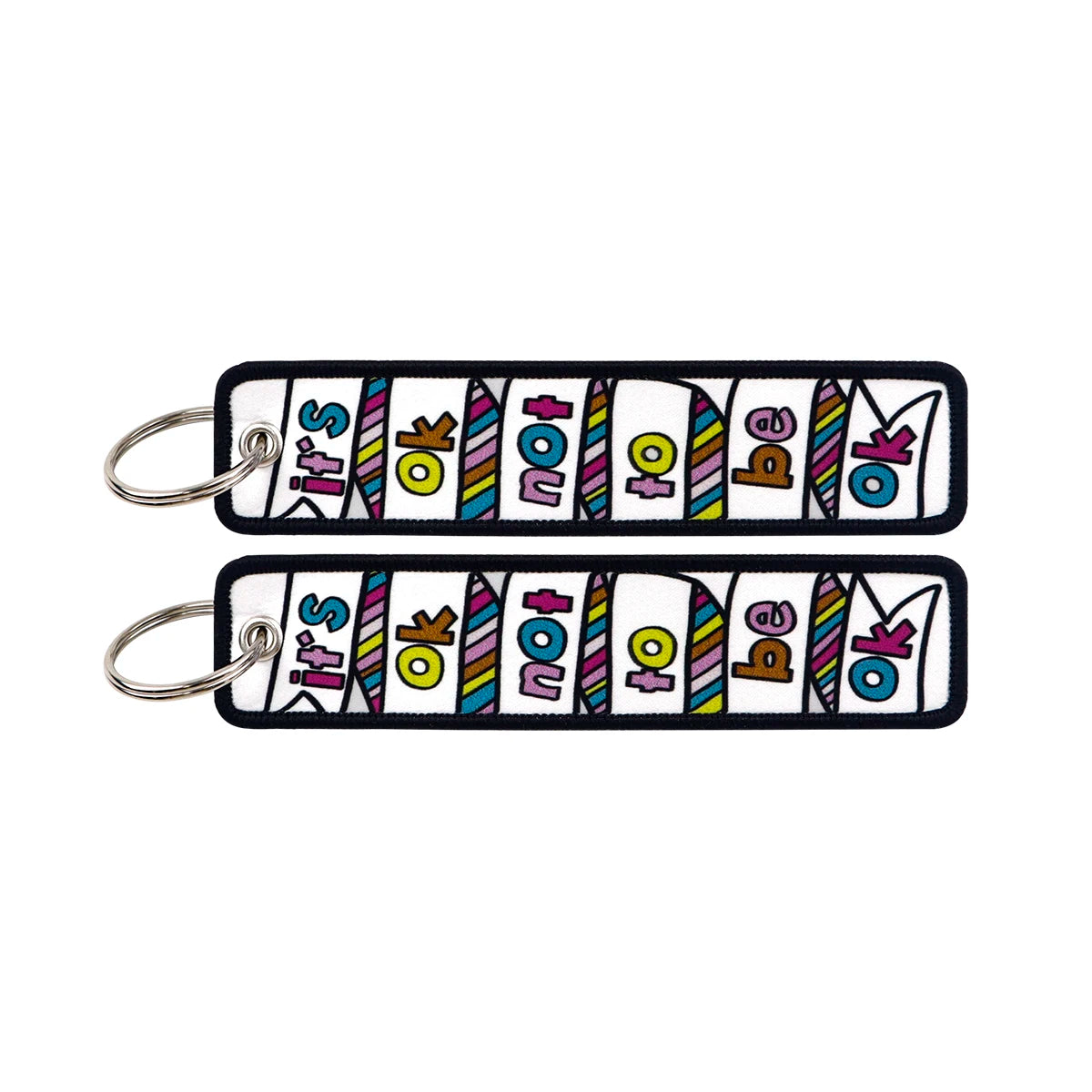 Embroidered Keys Tag Keychain - Personalized Key Identifier Fob