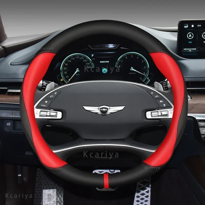 Genesis Round Leather Steering Wheel Cover
