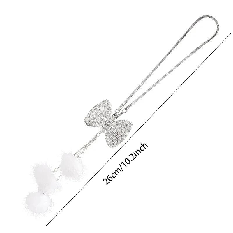 Diamond Crystal Bowknot Car Rearview Mirror Pendant Ornament