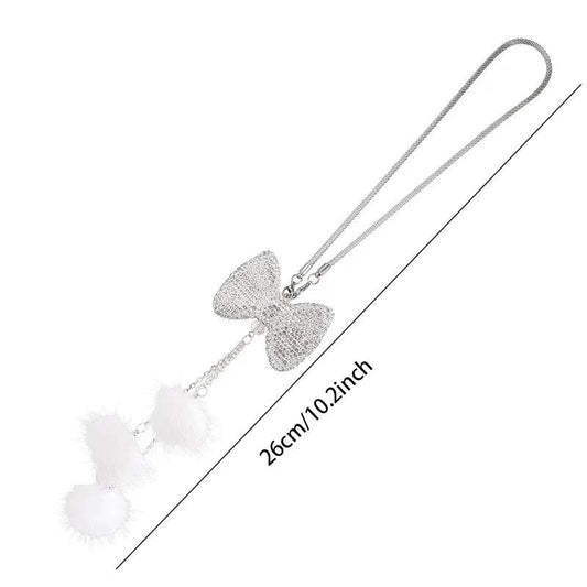 Diamond Crystal Bowknot Car Rearview Mirror Pendant Ornament