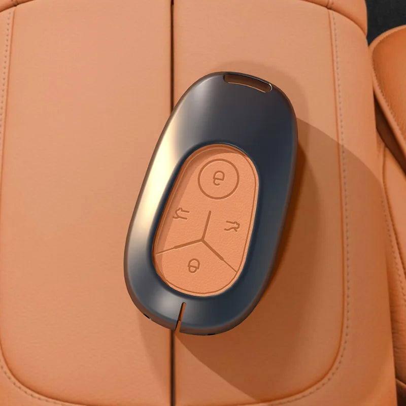 Geely Geome Dream Zinc Alloy Smart Key Cover - H-Grey-Orange-Shell