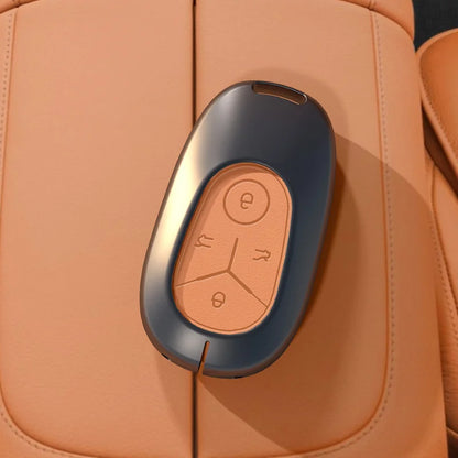Geely Geome Dream Zinc Alloy Smart Key Cover - H-Grey-Orange-Shell