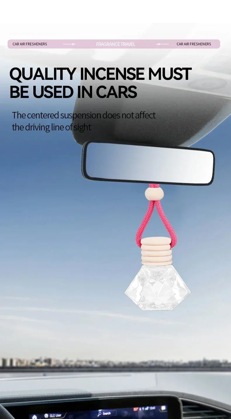 Pink Hanging Car Air Freshener Perfume Pendant - Oilimpia