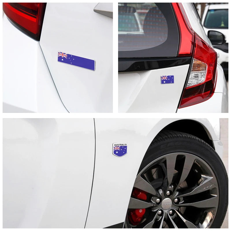 3D Metal Australia Flag Car Sticker – Aluminum Emblem Badge & Exterior Decal - A