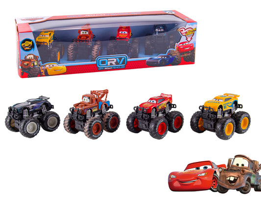 Disney Pixar Cars Off-Road Set – 4pcs Pullback Alloy Models - 6705 plastic