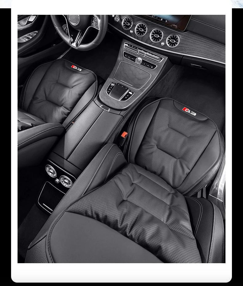 Leather Car Seat Cover Universal Four Seasons Car Front/Rear Seat Cushion for Audi Q3 Q7 Q8 TT Chair Protector Pad Accessories