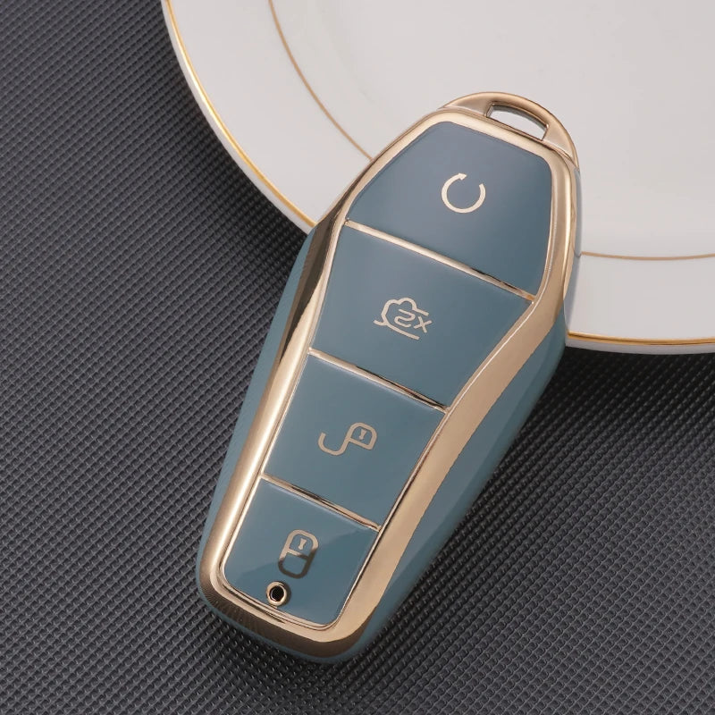 BYD Atto 3 Han EV Dolphin TPU Key Case Cover - 4 Button Protection