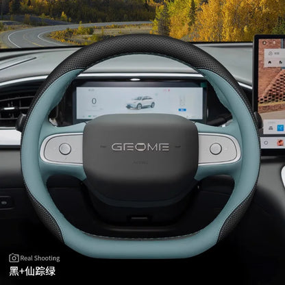 Geely EX2 Nappa Leather Steering Wheel Cover – 34 cm - D Shaped Style 3