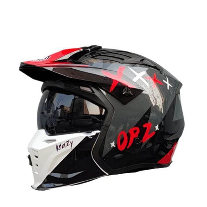 ORZ Vintage Warrior Motorcycle Helmet – Full & Half Helmet for Cruising & Motocross - 1