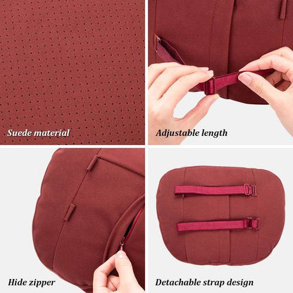 Suede Car Neck Pillow & Lumbar Support for Audi A3 A4 A5 A6 A7 A8 Q2 Q3 Q5 Q7 Q8 TT SQ5 Spine Protection - headrest 1pc brown