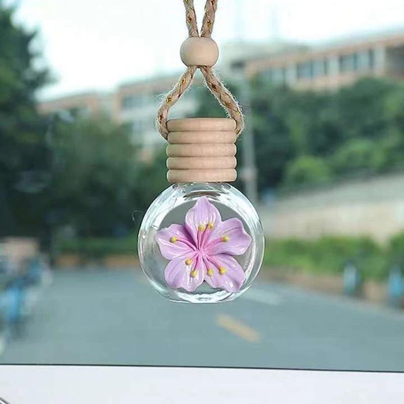 Cartoon Car Glass Aromatherapy Bottle Mirror Dashboard Pendant
