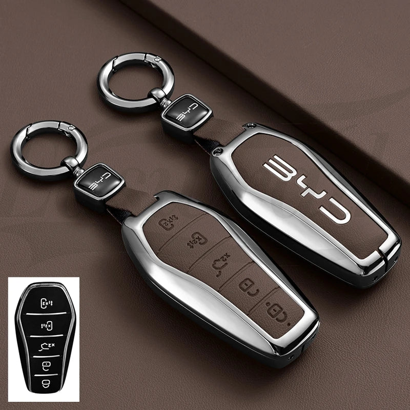 Leather Key Case Cover for BYD Song Plus Qin Han Tang Atto Dolphin