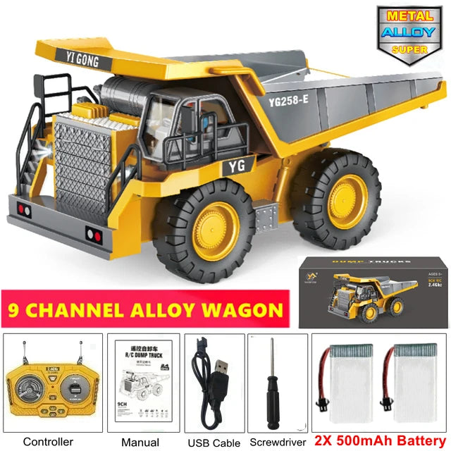 4WD RC Excavator & Dump Truck – Remote Control Construction Vehicles - Dump 1Battery