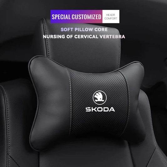 Car Seat Neck Pillow for Skoda – Compatible with Octavia, Superb, Rapid, Kodiaq, Karoq, Fabia, Kamiq & More - 