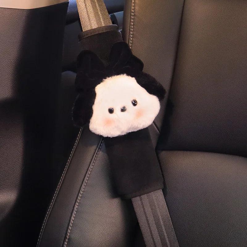 Cartoon Bow Dog Seatbelt Cover Cushion Pad - Kids Ladies Auto Safety