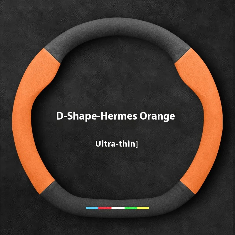 Genesis Microfibre Steering Wheel Cover - Orange (Style 2)