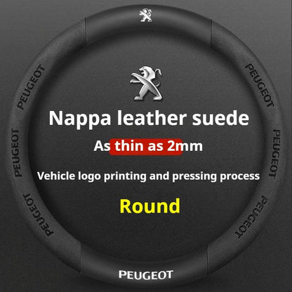Peugeot Leather Steering Wheel Cover - Round Black D