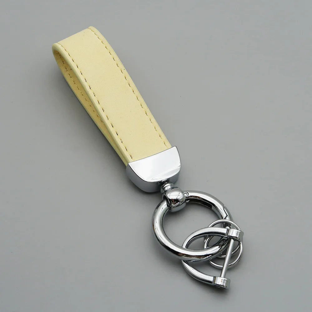 Custom Laser Engraved Suede Leather Keychain - Personalized Logo