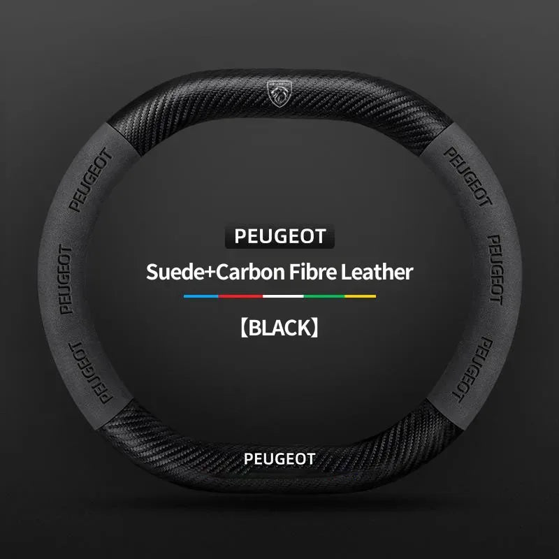 Peugeot 3008 4008 5008 208 2008 Suede Leather Steering Wheel Cover