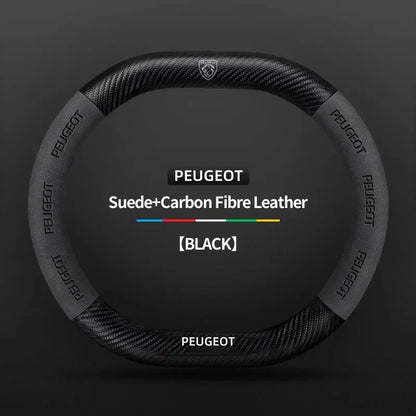 Peugeot 3008 4008 5008 208 2008 Suede Leather Steering Wheel Cover