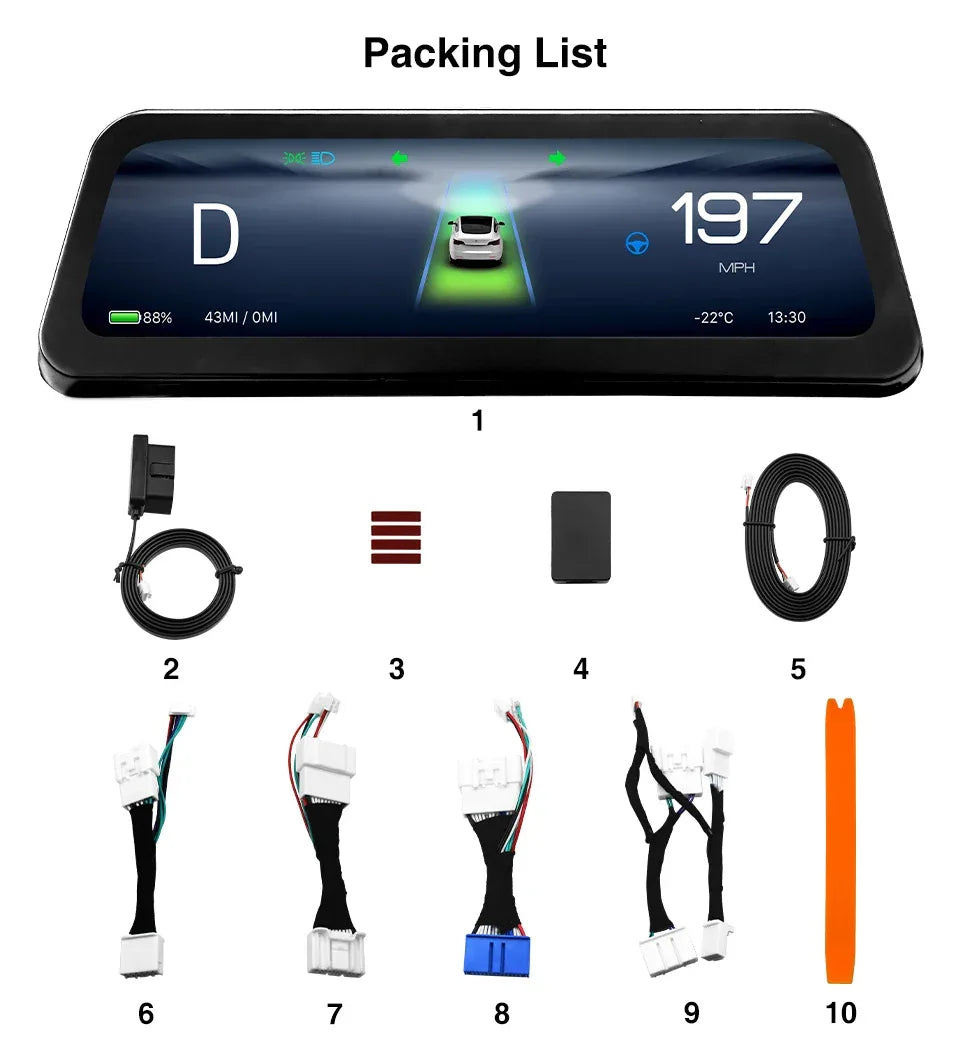 9.6" Tesla HUD Display with CarPlay & Android Auto - 