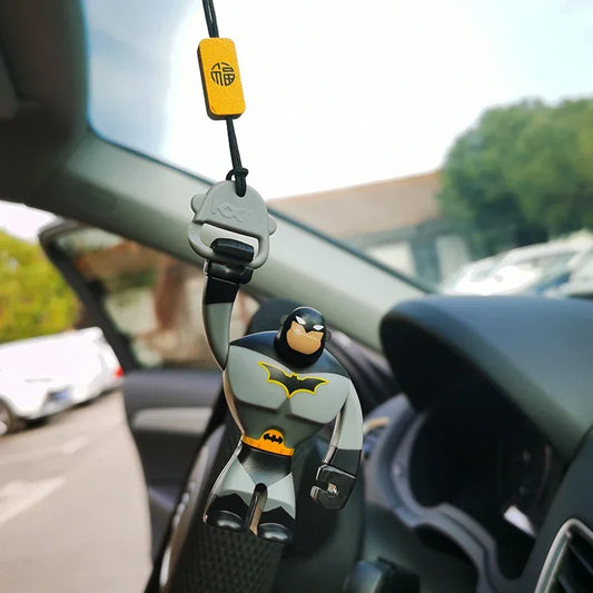 Batman Superman Spider-Man Iron Man Personality Figure Car Rearview Mirror Ornament Creative Doll Model Ornament Car Decoration - superman
