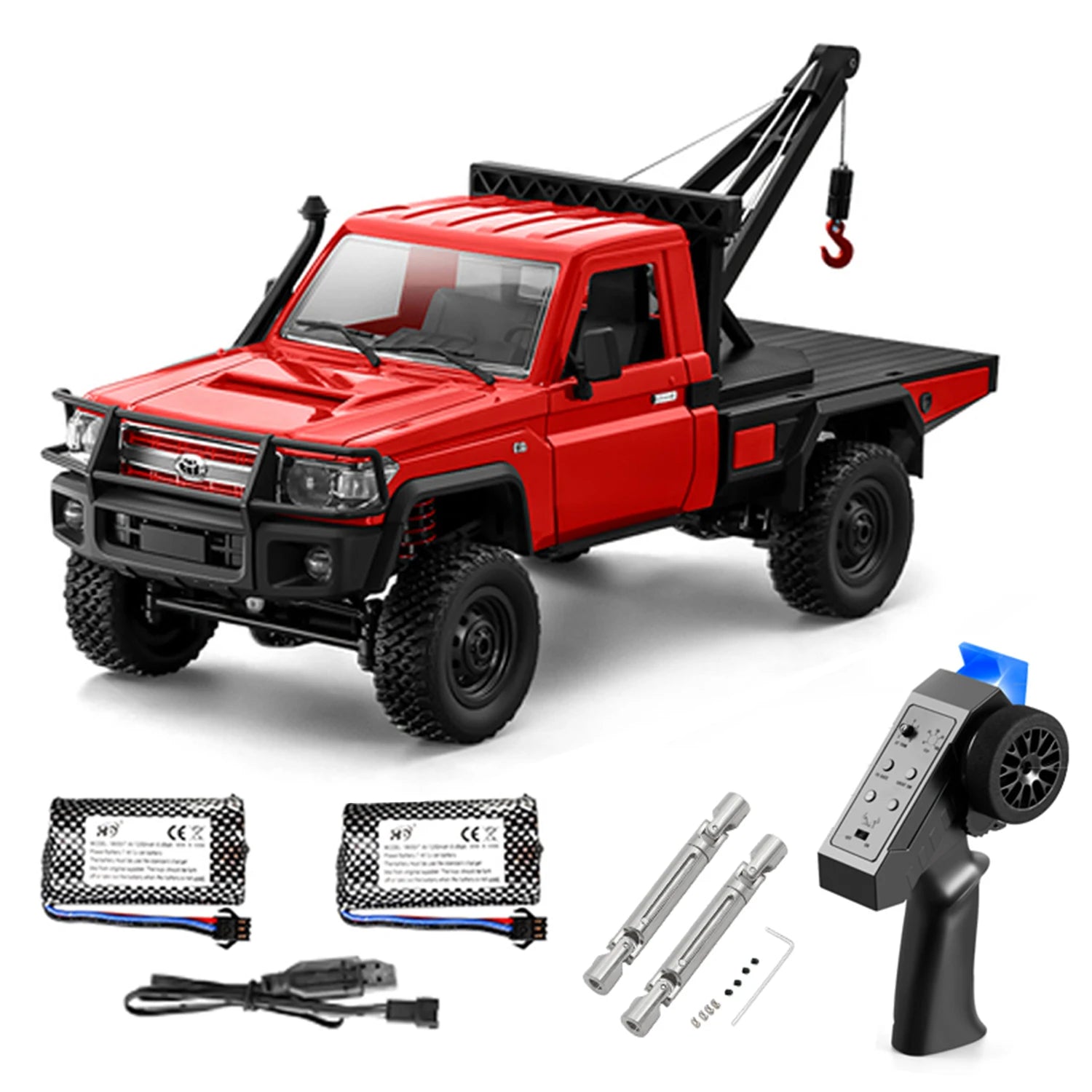 MN82 Series RC Pickup Truck – 4WD Off-Road Climbing Car - MN82 Red-1B