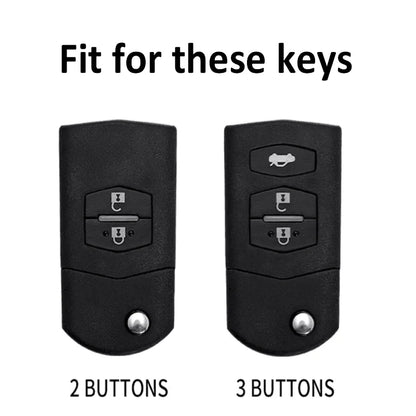 Genuine Leather Flip Key Case Cover for Mazda 2 3 5 6 8 CX5 CX7 CX9