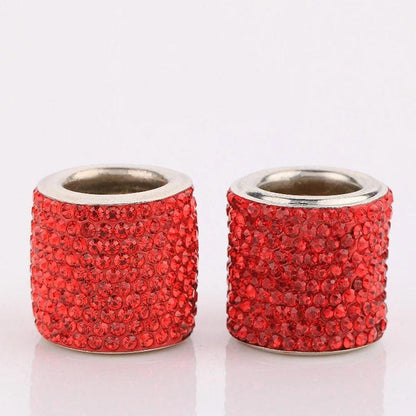 Universal Crystal Rhinestone Car Seat Headrest Ring Collars 2pc Set