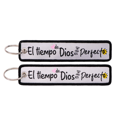 Embroidered Keys Tag Keychain - Personalized Key Identifier Fob